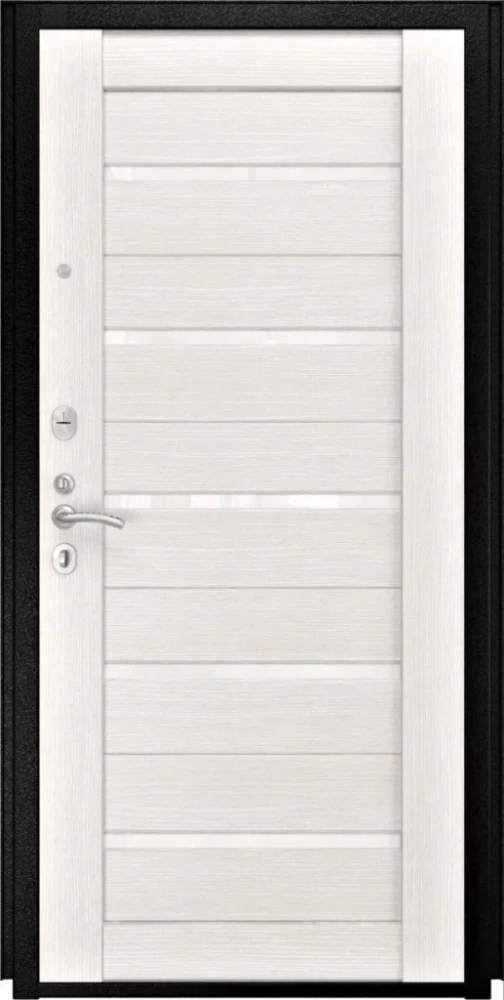 Входная дверь ДвериПРО L-43 СБ-1 (лак. белое, 16мм, беленый дуб) DPRO197032 внутренняя сторона