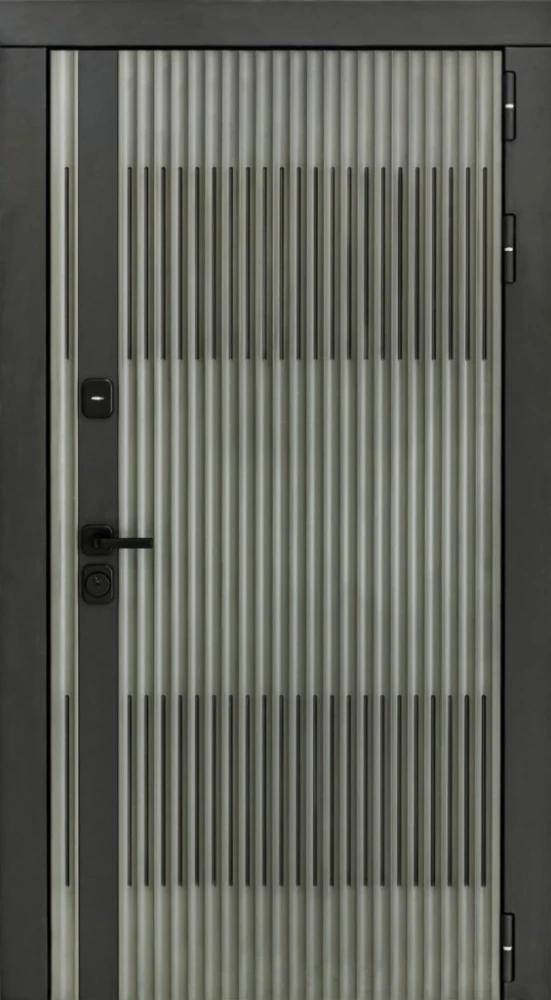 Входная дверь ДвериПРО Elfy СБ-1 (лак. белое, 16мм, беленый дуб) DPRO198305 внешняя сторона